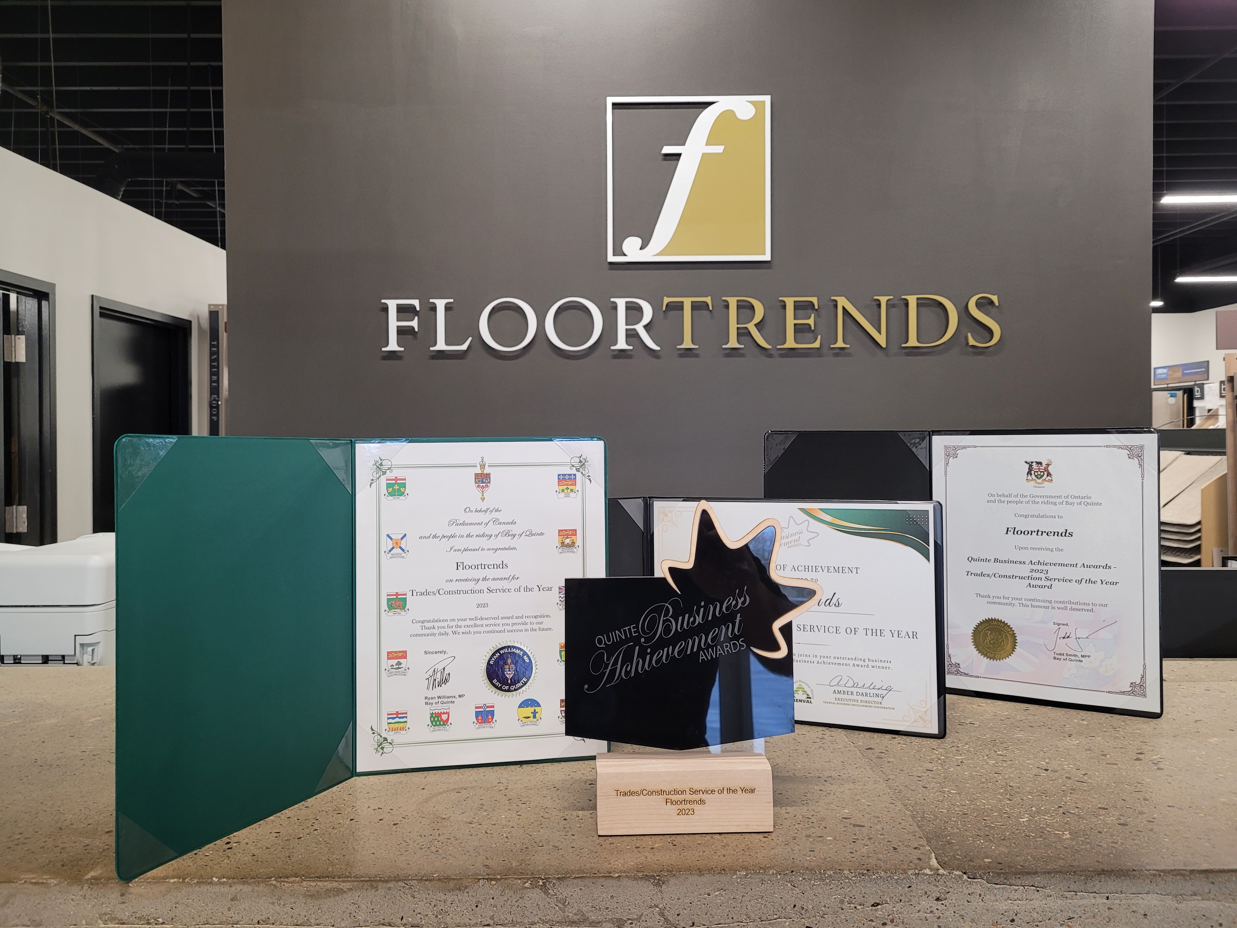 Trades / Construction Service of Year 2023 Quinte Business Achievement Awards | Floortrends